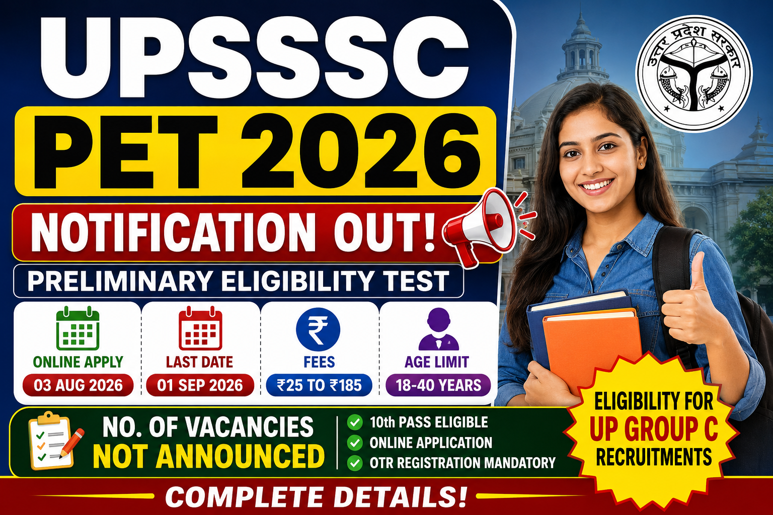 You are currently viewing UPSSSC PET 2026 Notification Out: Online Form